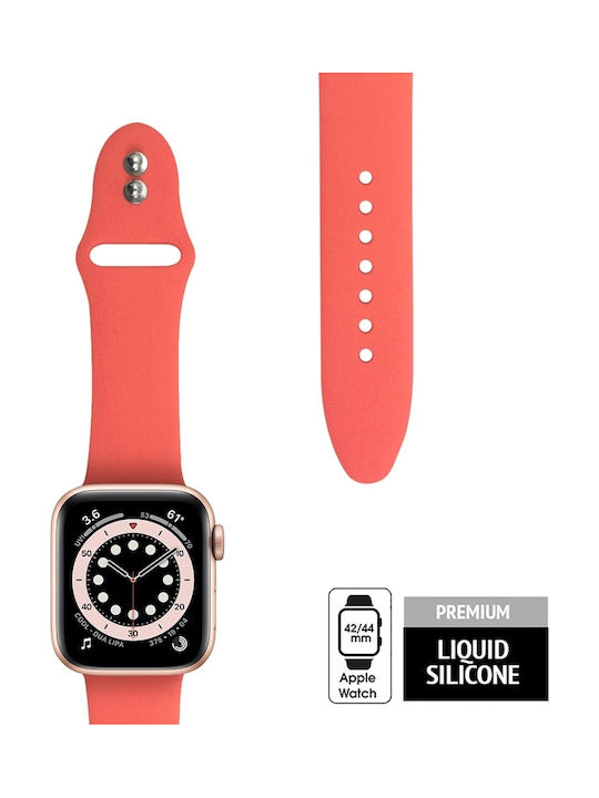 Crong Liquid Strap Silicone with Pin Coral (Apple Watch 44/45/46mm/Ultra 49mm) CRG-44LQB-COR
