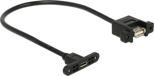 DeLock USB 2.0 Kabel USB-A-Buchse - Micro-USB-B-Buchse Schwarz 0.25m 85109