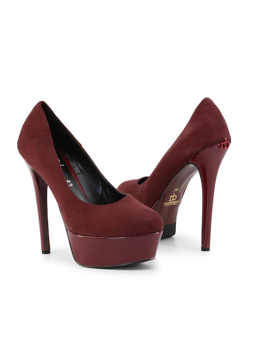 Rocco Barocco RBSC56K01 Suede Pantofi cu toc cu Toc Stiletto Burgundy