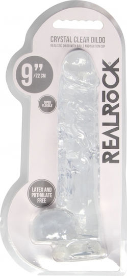 Shots Realistic Dildo with Balls Realistic Dildo Clear 23cm