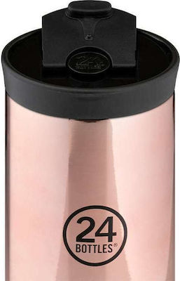24Bottles Travel Tumbler Glas Thermosflasche Rostfreier Stahl BPA-frei Rosa 350ml mit Mundstück