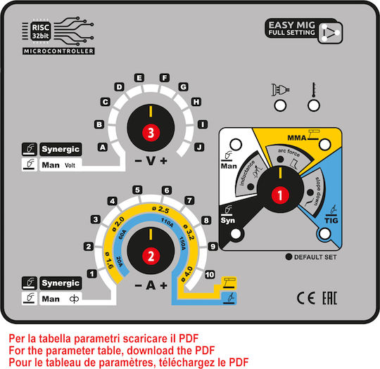 Deca MIGA 218 Welding Machine Inverter MIG / TIG / MMA with Maximum Welding Current 180A and Duty Cycle 25%