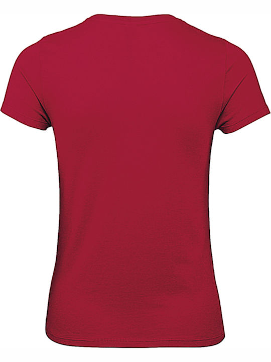 B&C E150 Women's Short Sleeve Promotional T-Shirt Deep Red