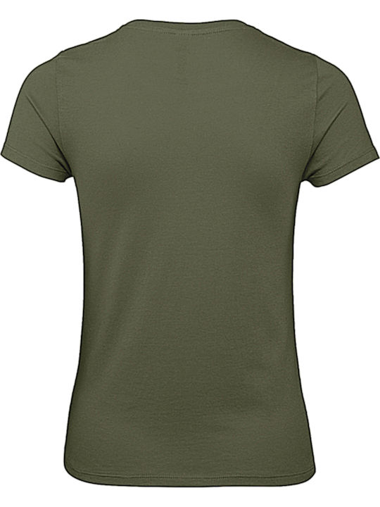 B&C E150 Women's Short Sleeve Promotional T-Shirt Urban Khaki