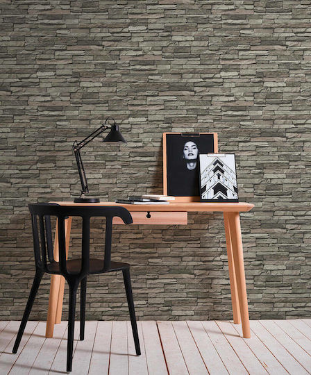 Ταπετσαρία Τοίχου Wood Stone Βινυλίου Γκρι 1000x53cm