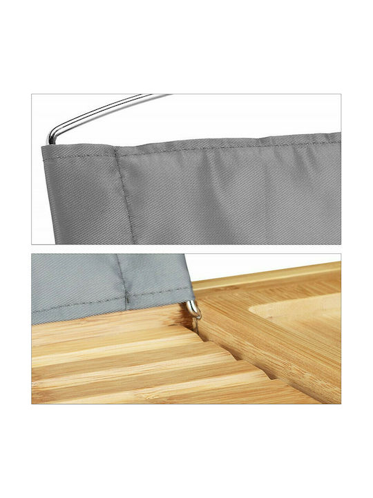 Relaxdays Bathtub Shelf Bamboo with Holder for Glass and Book Bathtub Shelf Bamboo 107.5x23x5.5cm Brown