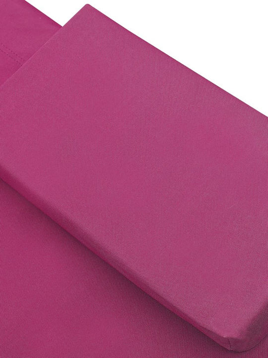 Liegestuhl-Bett Doppel Aluminium mit Textilene-Stoff Pink 200x173x45cm.