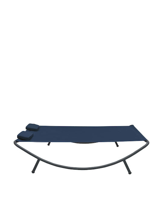 Liegestuhl-Bett Doppel Aluminium mit Textilene-Stoff Blue 200x173x45cm.