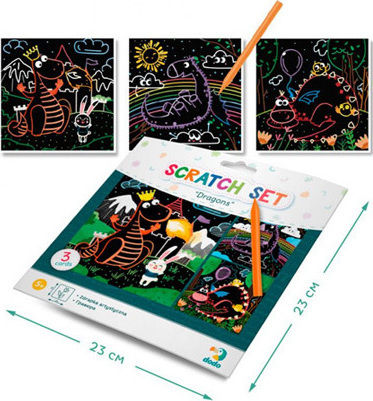 Dodo Painting Dragons Set Painting Cards with Scratch
