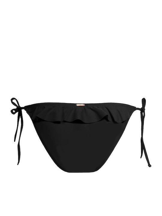 Apple Boxer Bikini Slip με Κορδονάκια Μαύρο