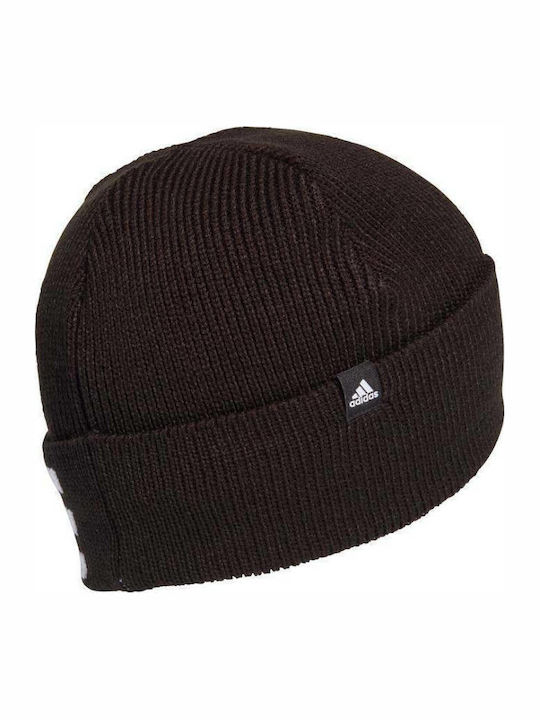 3-Stripes Beanie Unisex Σκούφος Πλεκτός σε Μαύρο χρώμα
