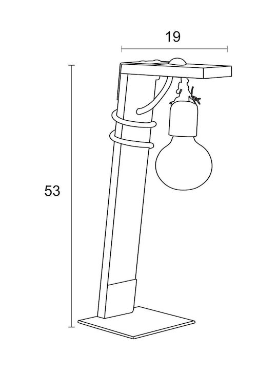 ArkoLight Tisch Dekorative Lampe mit Fassung für Lampe E27 Braun