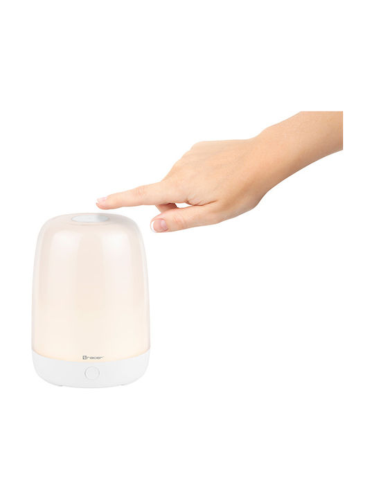 Tracer Desk/Night Lamp Moon Επιτραπέζιο Διακοσμητικό Φωτιστικό με Φωτισμό RGB LED RGB σε Λευκό Χρώμα
