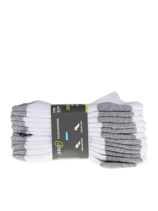 Skechers Boys 6 Pack Sport Ankle Socks White