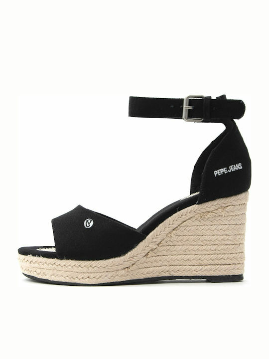 Maida Bass Platforme Dama Tip Espadrile Negre