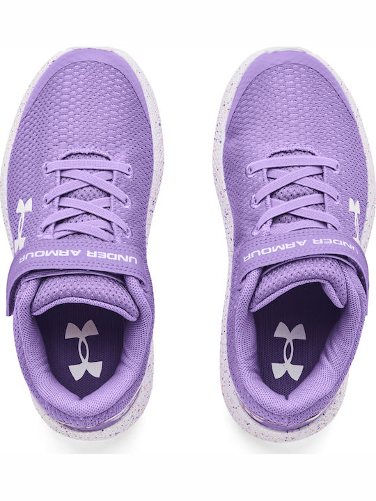 Pre School UA Pursuit 2 AC Kids Sports Shoes Running with Hoop & Loop Closure Lilac