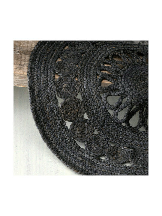 Rythmos Cougar Rug Round Summer Wicker Black