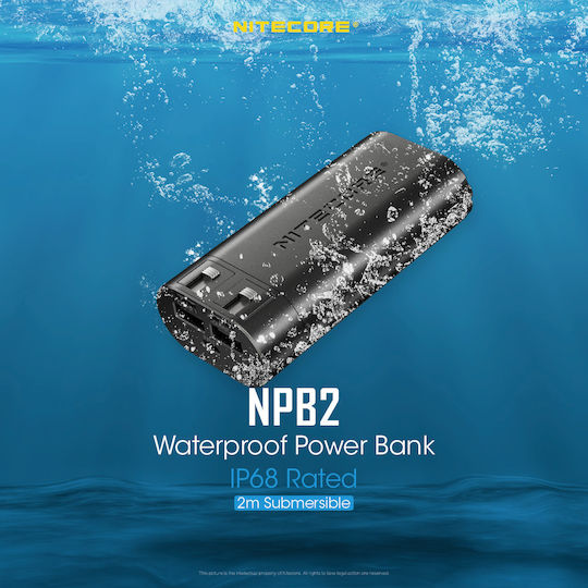 NiteCore NPB2 Power Bank 10000mAh with 2 USB-A Ports Quick Charge 3.0 Black