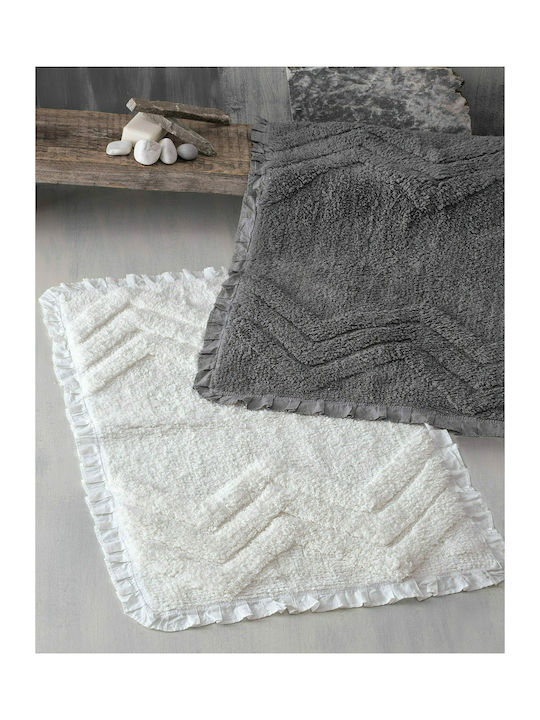 Rythmos Bath Mat Cotton Darius 120-109-1800 White 50x80cm