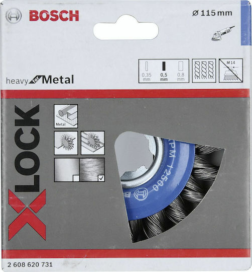 Bosch 2608620731 Συρματόβουρτσα με Κοτσίδες για Γωνιακό Τροχό 115mm