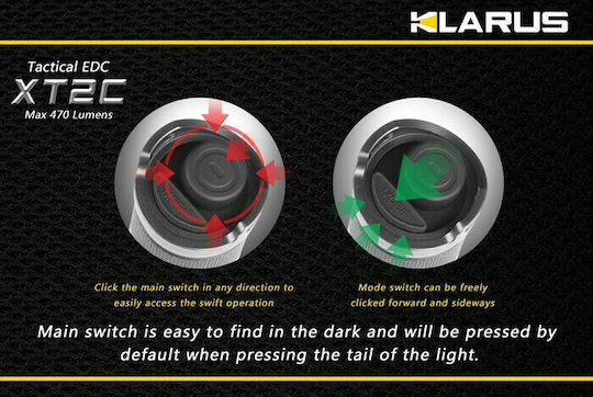 Klarus Φακός LED IPX8 με Μέγιστη Φωτεινότητα 470lm