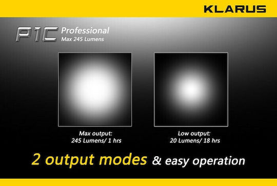 Klarus LED IPX8 с Максимална Яркост 245лм P1C