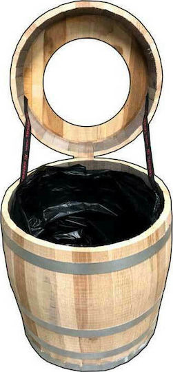 Tesias Wooden Waste Bin 50lt Brown