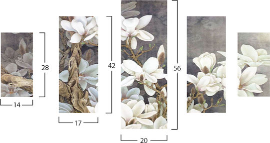 HomeMarkt Magnolia Kobus De cinci ori Tablou Lemn 56x82cm