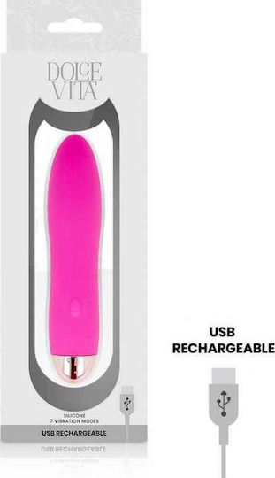 Dolce Vita Rechargeable Vibrator Four Vibrator Geschoss 13cm Pink