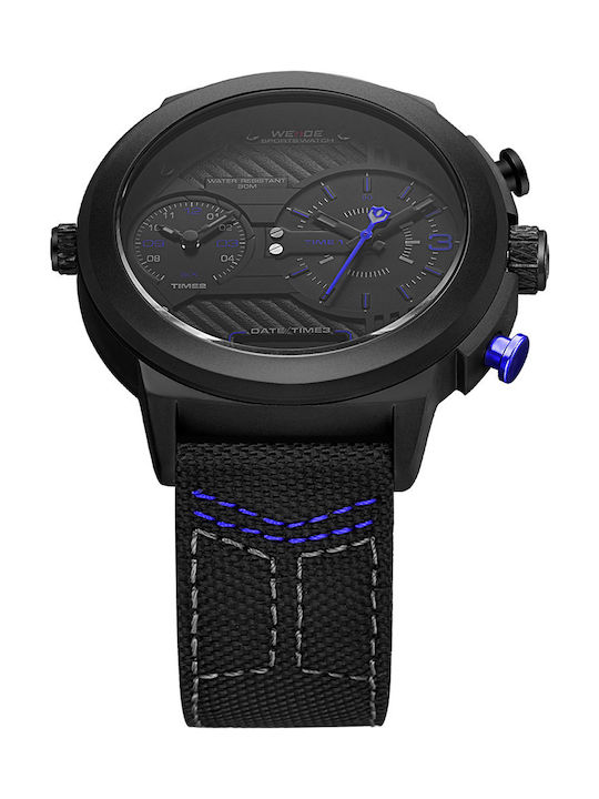 Weide Men's Watch 49mm Battery with Black Fabric Strap