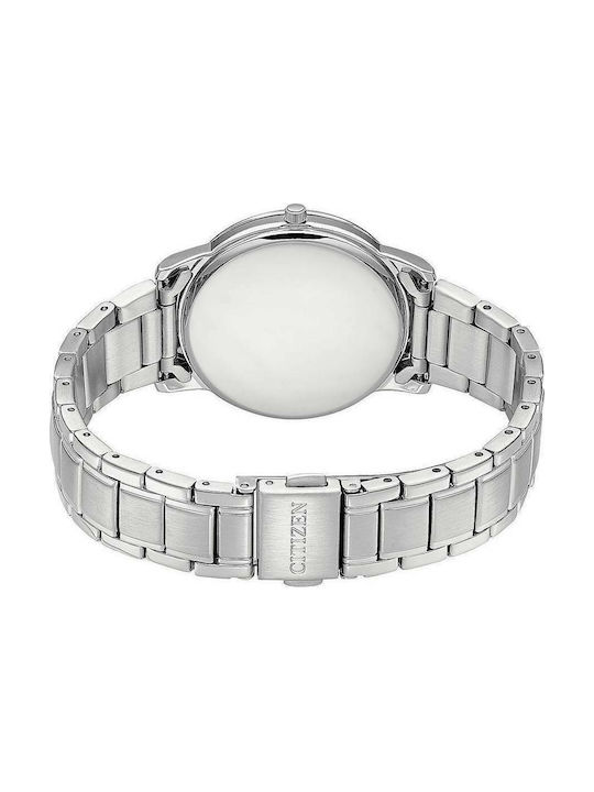 Citizen Eco-Drive Γυναικείο Ρολόι 33mm Μπαταρίας με Ασημί Μεταλλικό Μπρασελέ