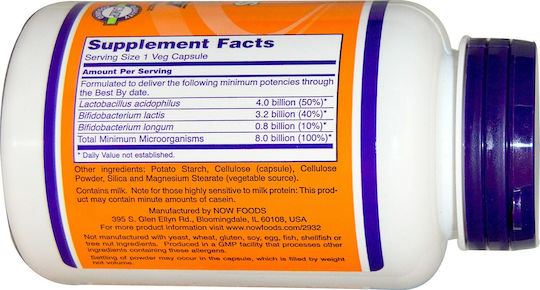 Now Foods 8 Billion Acidophilus & Bifidus Probiotice 60 capsule veget