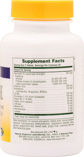 Nature's Plus Ultra Zyme Probiotika 90 Registerkarten