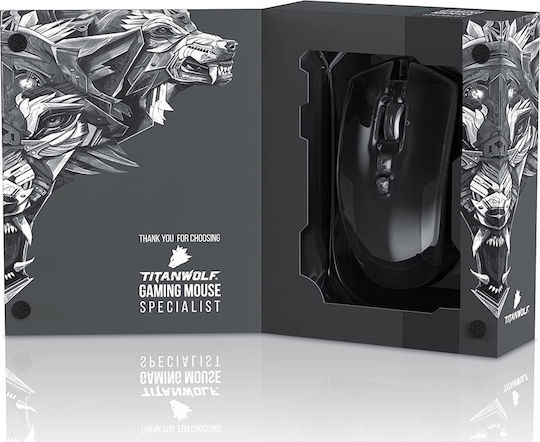 Titanwolf Specialist Gaming Ποντίκι 10800 DPI Μαύρο