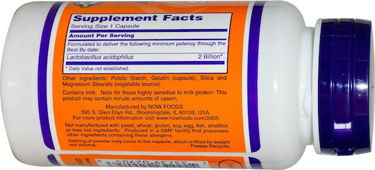 Now Foods Acidophilus Two Billion Συμπλήρωμα με Προβιοτικά 100 κάψουλες