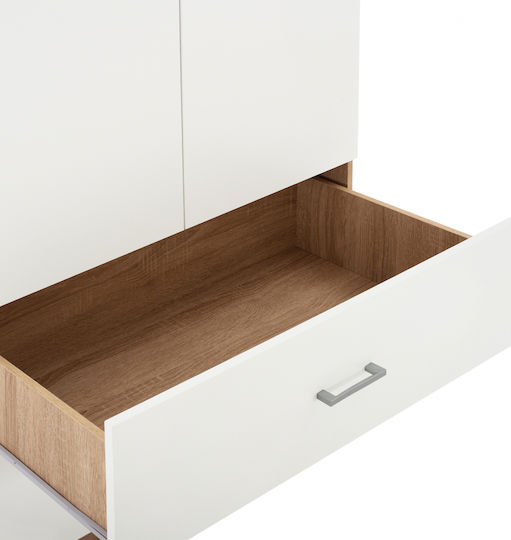 Double Door Wardrobe Reina Sonama - White 80x42.5x180.5cm