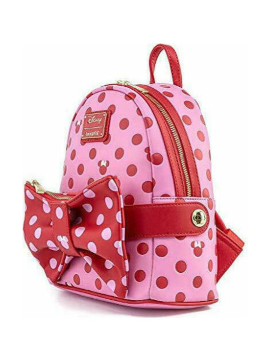 Loungefly Mouse Polka Dots Detachable Fanny Kinder Rucksack Rucksack Rosa 21cmx10cmx31cmcm