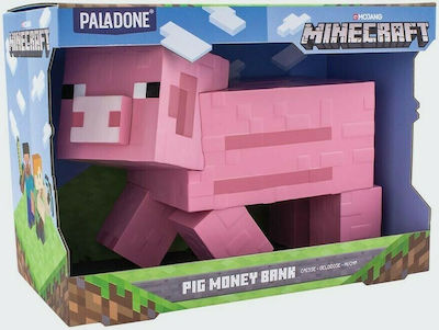 Paladone Minecraft Pig Children's Money Box Plastic Pink 20x12cm