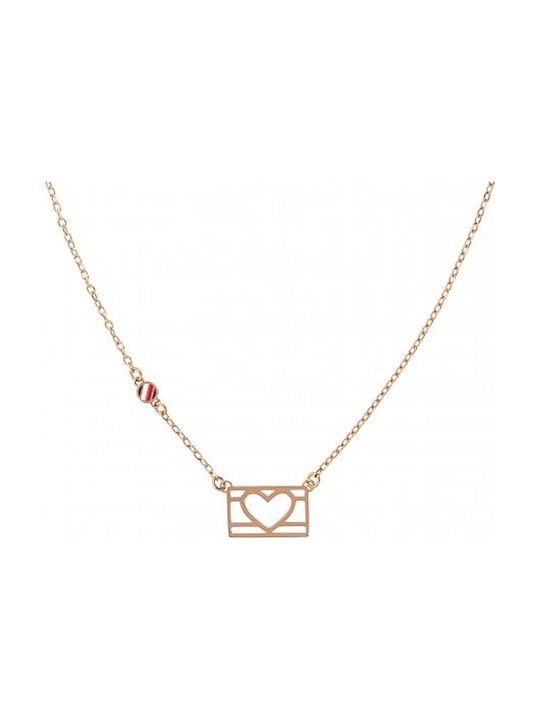 Tommy Hilfiger Necklace with design Heart from Pink Gold Plated Steel