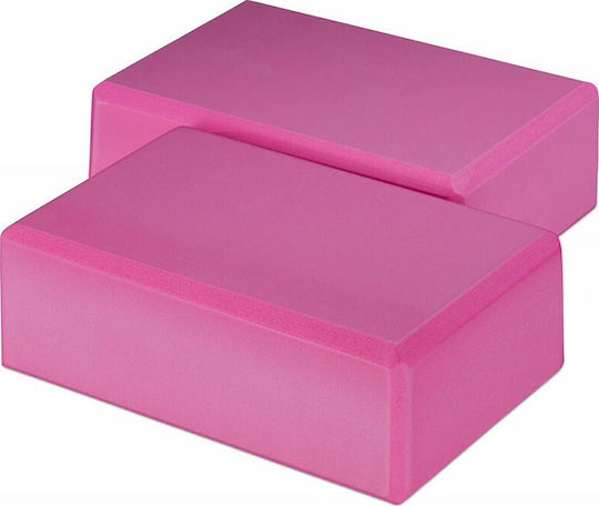Relaxdays Bloc de yoga Set de 2 în culoarea Roz