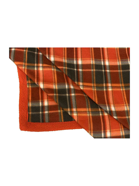 Linea Home Blanket Sherpa Fleece Single 160x210cm Sunset Orange