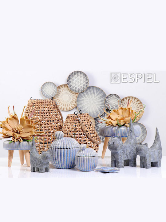 Espiel Kaktus Dekorative Schüssel Keramik Blau 17x17x17cm 1Stück