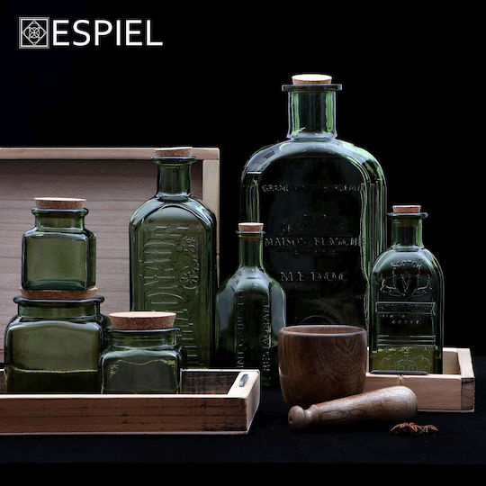Espiel General Use Glass Green Vase with Cork 1100ml 1 Piece