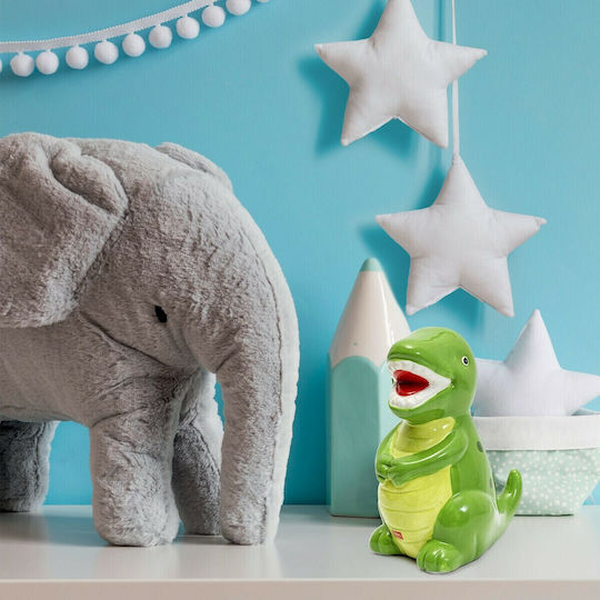 Legami Milano Dino Children's Money Box Ceramic Green 18.5x18.5x20.5cm