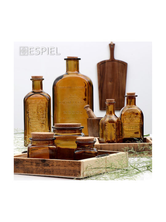 Espiel Μπουκάλι Γυάλινο με Φελλό Καφέ 500ml