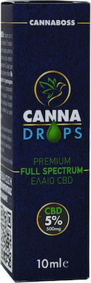 Cannaboss CannaDrops Premium Full Spectrum CBD Oil 5% 500mg 10ml