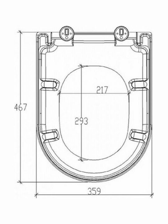 Tema Comfort Καπάκι Λεκάνης Soft Close από Βακελίτη 46.7x35.9cm Λευκό