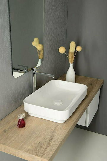 Isvea Sott’Aqua Επικαθήμενος Νιπτήρας Πορσελάνης 60x37.7x13cm Λευκός
