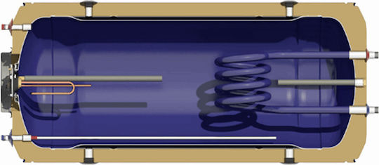 Nobel Aelios Boiler Ηλιακού 120lt Glass Τριπλής Ενέργειας