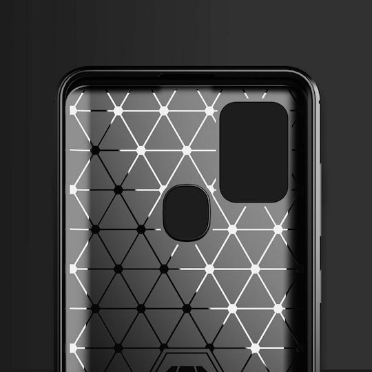 Tech-Protect Rugged Carbon Back Cover Silicone Black (Galaxy A21s)